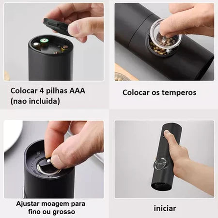 Moedor Automático de Sal e Pimenta