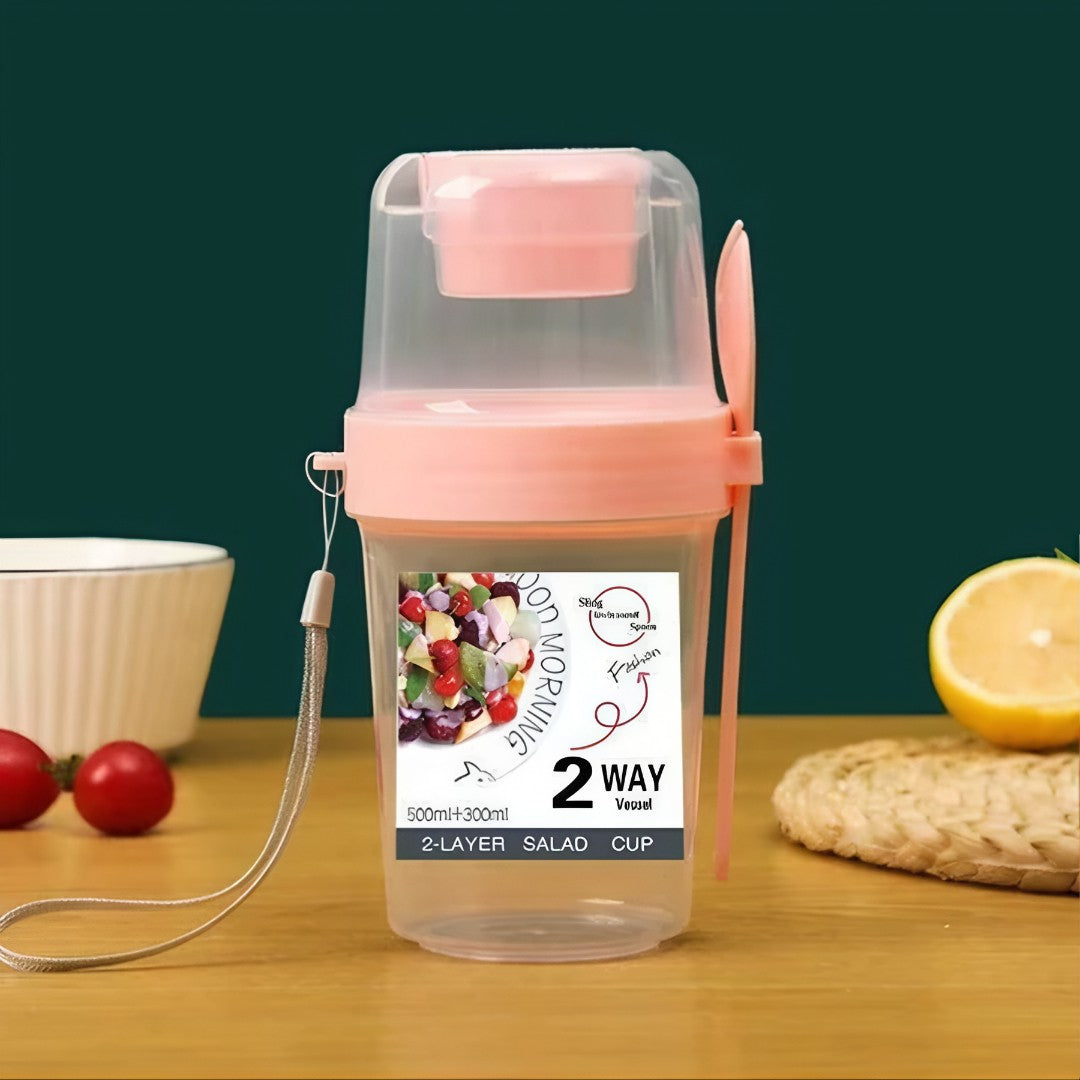 🥗 FreshCup™ – Copo Portátil Duplo para Saladas, Frutas e Lanches Saudáveis