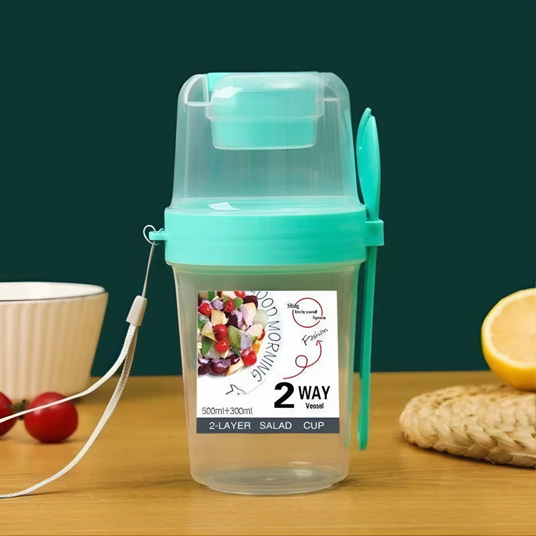 🥗 FreshCup™ – Copo Portátil Duplo para Saladas, Frutas e Lanches Saudáveis