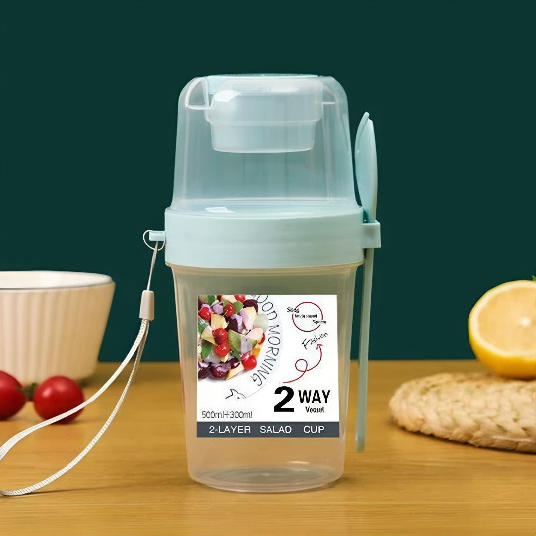 🥗 FreshCup™ – Copo Portátil Duplo para Saladas, Frutas e Lanches Saudáveis
