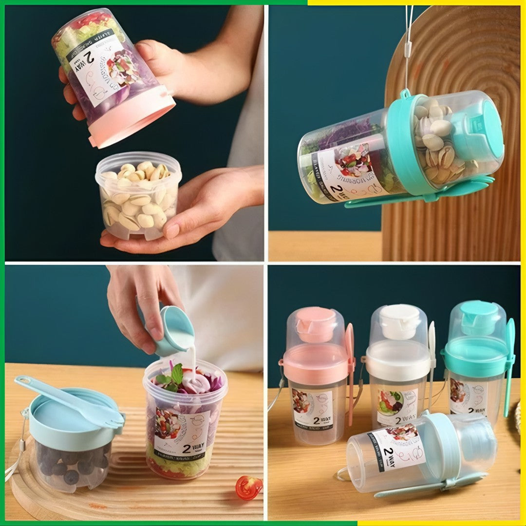 🥗 FreshCup™ – Copo Portátil Duplo para Saladas, Frutas e Lanches Saudáveis