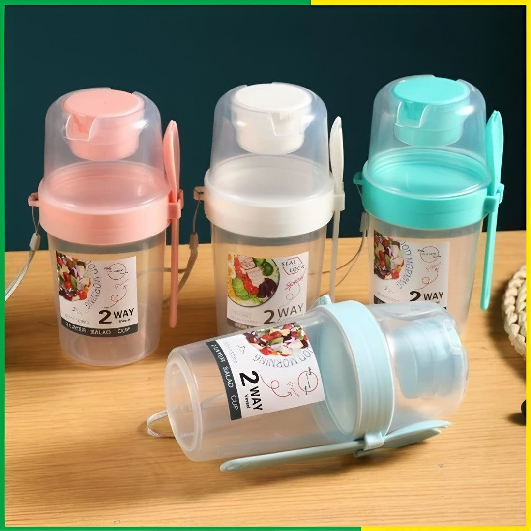 🥗 FreshCup™ – Copo Portátil Duplo para Saladas, Frutas e Lanches Saudáveis