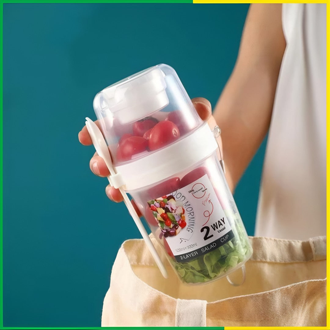 🥗 FreshCup™ – Copo Portátil Duplo para Saladas, Frutas e Lanches Saudáveis